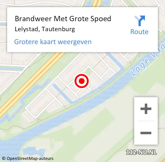 Locatie op kaart van de 112 melding: Brandweer Met Grote Spoed Naar Lelystad, Tautenburg op 23 mei 2020 15:34