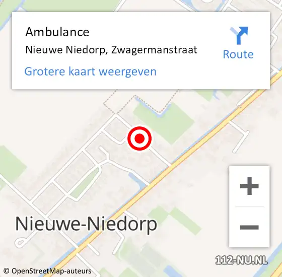 Locatie op kaart van de 112 melding: Ambulance Nieuwe Niedorp, Zwagermanstraat op 23 mei 2020 16:37