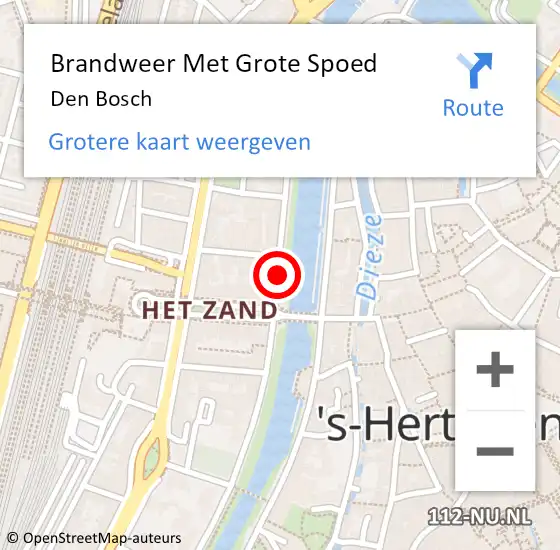 Locatie op kaart van de 112 melding: Brandweer Met Grote Spoed Naar Den Bosch op 23 mei 2020 19:31