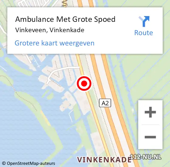 Locatie op kaart van de 112 melding: Ambulance Met Grote Spoed Naar Vinkeveen, Vinkenkade op 23 mei 2020 22:10