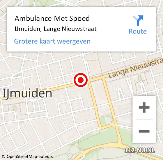 Locatie op kaart van de 112 melding: Ambulance Met Spoed Naar IJmuiden, Lange Nieuwstraat op 24 mei 2020 04:53