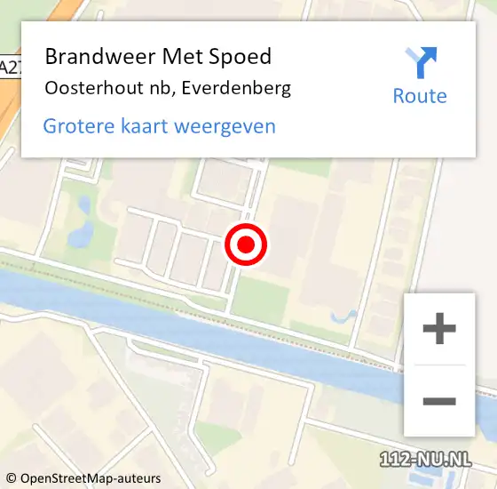 Locatie op kaart van de 112 melding: Brandweer Met Spoed Naar Oosterhout nb, Everdenberg op 24 mei 2020 06:43
