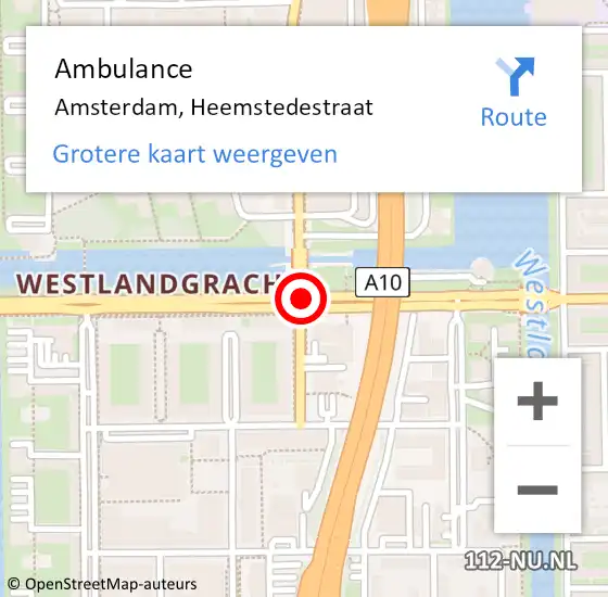 Locatie op kaart van de 112 melding: Ambulance Amsterdam, Heemstedestraat op 24 mei 2020 07:40