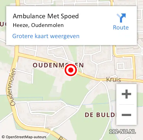 Locatie op kaart van de 112 melding: Ambulance Met Spoed Naar Heeze, Oudenmolen op 24 mei 2020 09:01