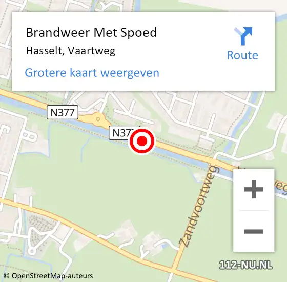 Locatie op kaart van de 112 melding: Brandweer Met Spoed Naar Hasselt, Vaartweg op 24 mei 2020 17:24