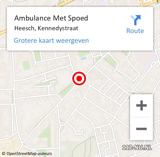 Locatie op kaart van de 112 melding: Ambulance Met Spoed Naar Heesch, John F Kennedystraat op 24 mei 2020 18:03