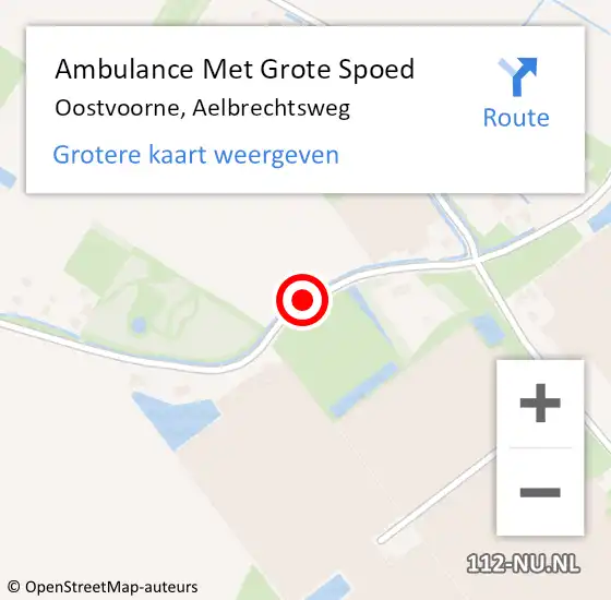 Locatie op kaart van de 112 melding: Ambulance Met Grote Spoed Naar Oostvoorne, Aelbrechtsweg op 26 mei 2020 21:28