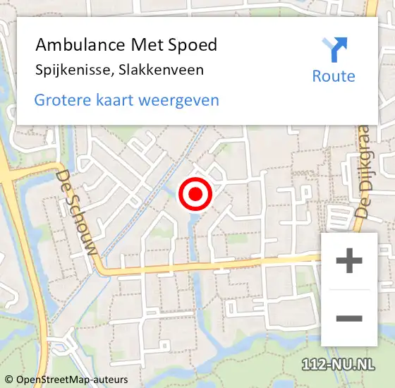 Locatie op kaart van de 112 melding: Ambulance Met Spoed Naar Spijkenisse, Slakkenveen op 26 mei 2020 22:00