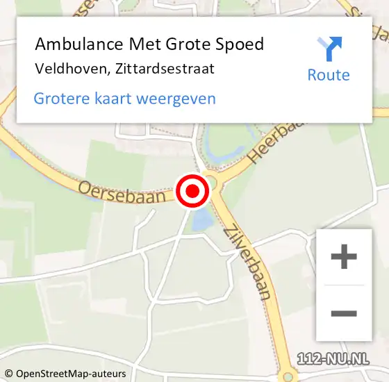 Locatie op kaart van de 112 melding: Ambulance Met Grote Spoed Naar Veldhoven, Zittardsestraat op 27 mei 2020 12:39