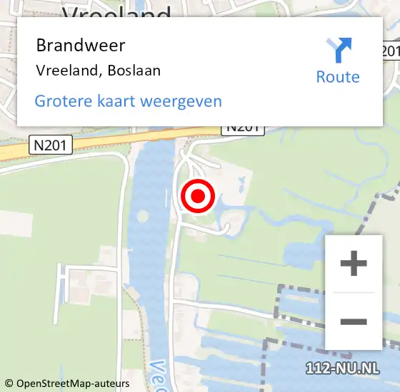 Locatie op kaart van de 112 melding: Brandweer Vreeland, Boslaan op 7 mei 2014 19:50