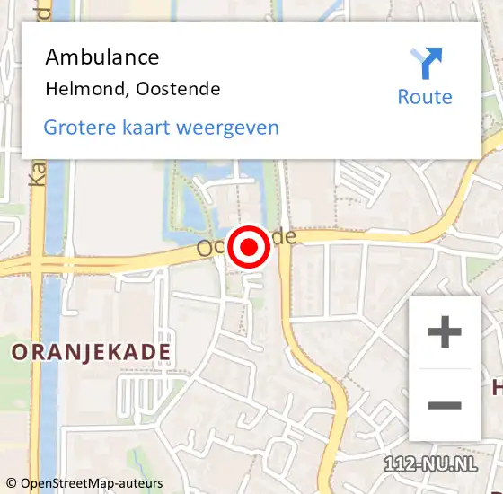 Locatie op kaart van de 112 melding: Ambulance Helmond, Oostende op 27 mei 2020 16:01