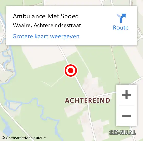 Locatie op kaart van de 112 melding: Ambulance Met Spoed Naar Waalre, Achtereindsestraat op 27 mei 2020 19:14