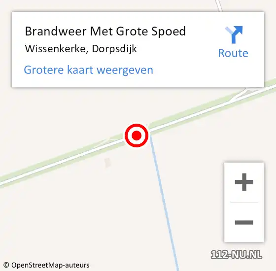 Locatie op kaart van de 112 melding: Brandweer Met Grote Spoed Naar Wissenkerke, Dorpsdijk op 27 mei 2020 19:45