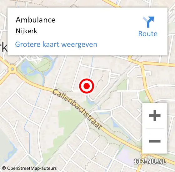 Locatie op kaart van de 112 melding: Ambulance Nijkerk op 27 mei 2020 20:41