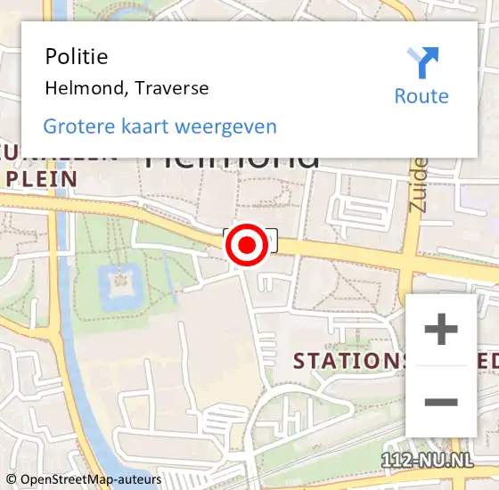 Locatie op kaart van de 112 melding: Politie Helmond, Traverse op 28 mei 2020 07:57