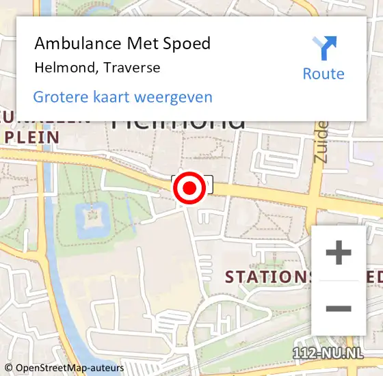 Locatie op kaart van de 112 melding: Ambulance Met Spoed Naar Helmond, Traverse op 28 mei 2020 07:57