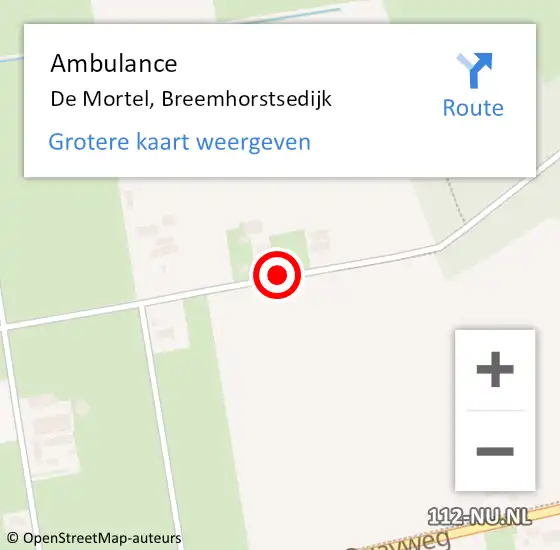 Locatie op kaart van de 112 melding: Ambulance De Mortel, Breemhorstsedijk op 28 mei 2020 10:02