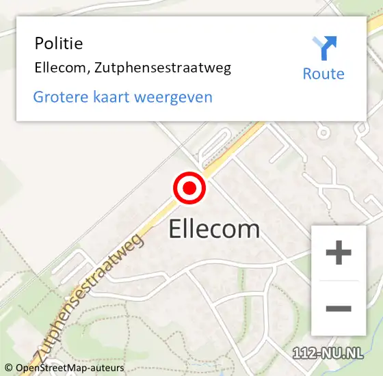 Locatie op kaart van de 112 melding: Politie Dieren, Zutphensestraatweg op 28 mei 2020 12:24