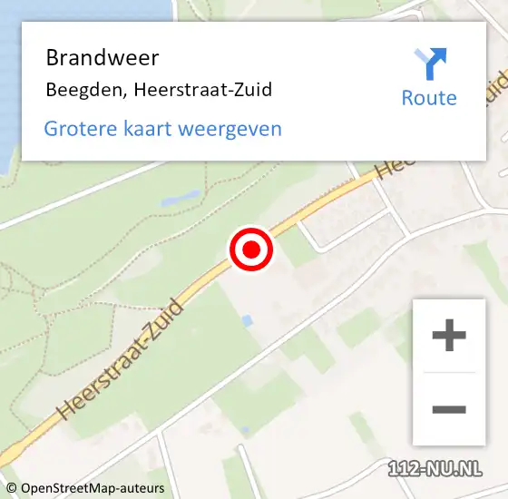 Locatie op kaart van de 112 melding: Brandweer Beegden, Heerstraat-Zuid op 28 mei 2020 14:29