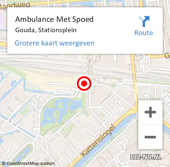 Locatie op kaart van de 112 melding: Ambulance Met Spoed Naar Gouda, Stationsplein op 28 mei 2020 14:41
