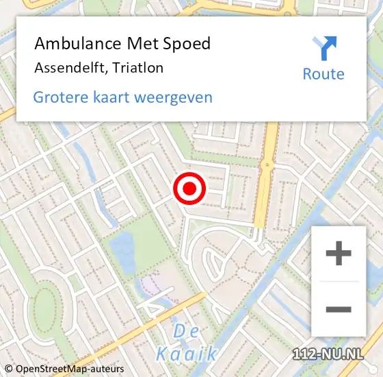 Locatie op kaart van de 112 melding: Ambulance Met Spoed Naar Assendelft, Triatlon op 28 mei 2020 16:05