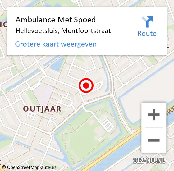 Locatie op kaart van de 112 melding: Ambulance Met Spoed Naar Hellevoetsluis, Montfoortstraat op 7 mei 2014 23:21