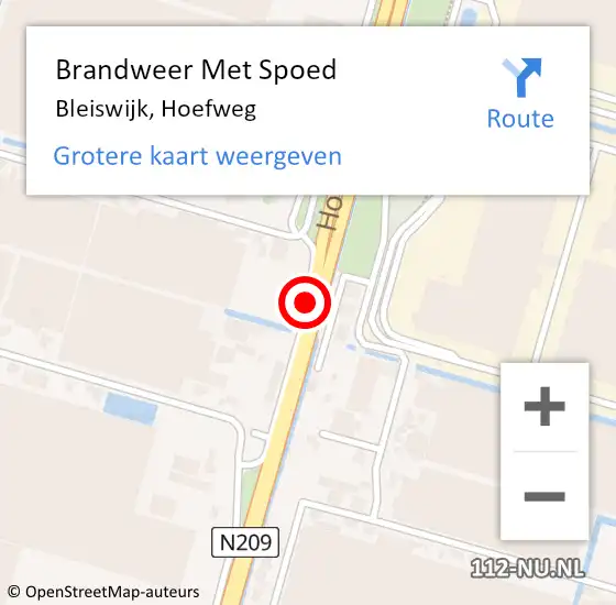 Locatie op kaart van de 112 melding: Brandweer Met Spoed Naar Bleiswijk, Hoefweg op 28 mei 2020 20:58
