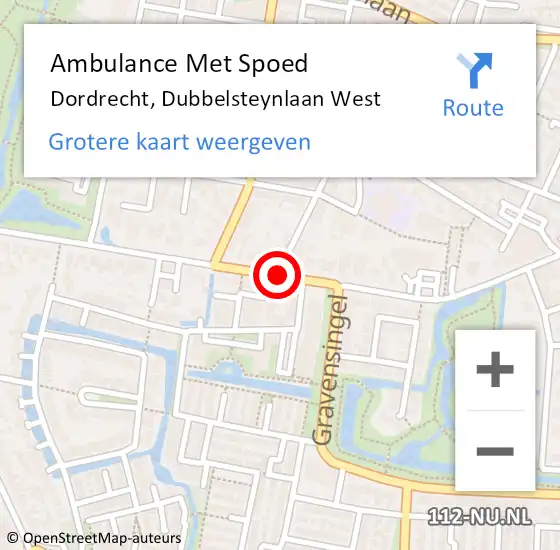 Locatie op kaart van de 112 melding: Ambulance Met Spoed Naar Dordrecht, Dubbelsteynlaan West op 29 mei 2020 07:31
