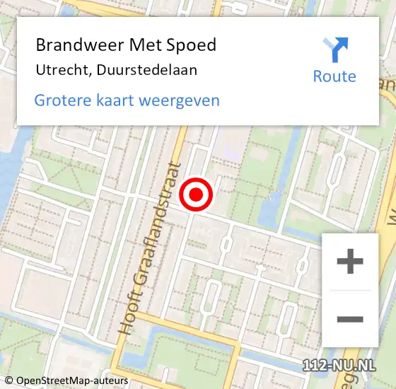 Locatie op kaart van de 112 melding: Brandweer Met Spoed Naar Utrecht, Duurstedelaan op 29 mei 2020 12:55