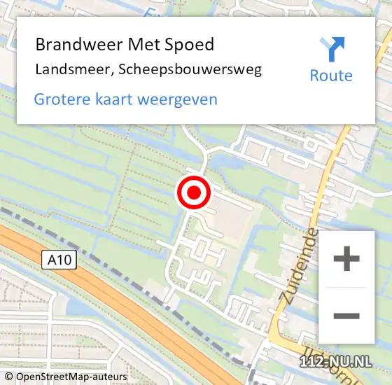Locatie op kaart van de 112 melding: Brandweer Met Spoed Naar Landsmeer, Scheepsbouwersweg op 29 mei 2020 13:01