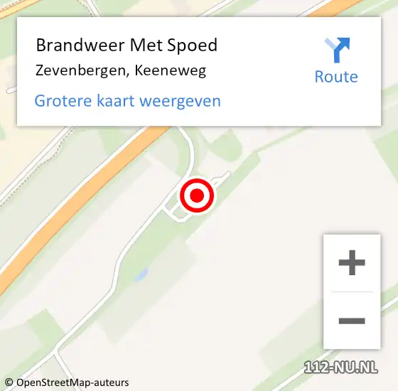 Locatie op kaart van de 112 melding: Brandweer Met Spoed Naar Zevenbergen, Keeneweg op 29 mei 2020 15:44