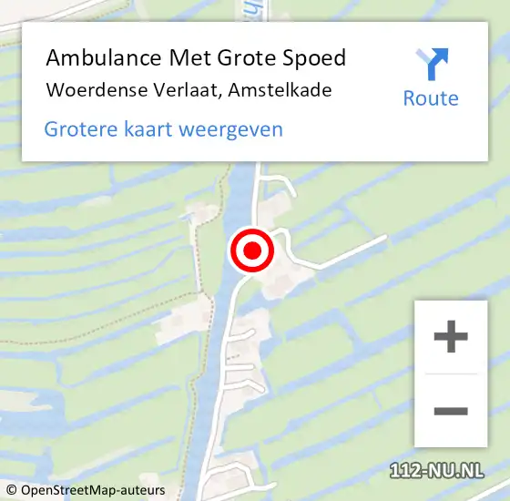 Locatie op kaart van de 112 melding: Ambulance Met Grote Spoed Naar Woerdense Verlaat, Amstelkade op 29 mei 2020 20:24