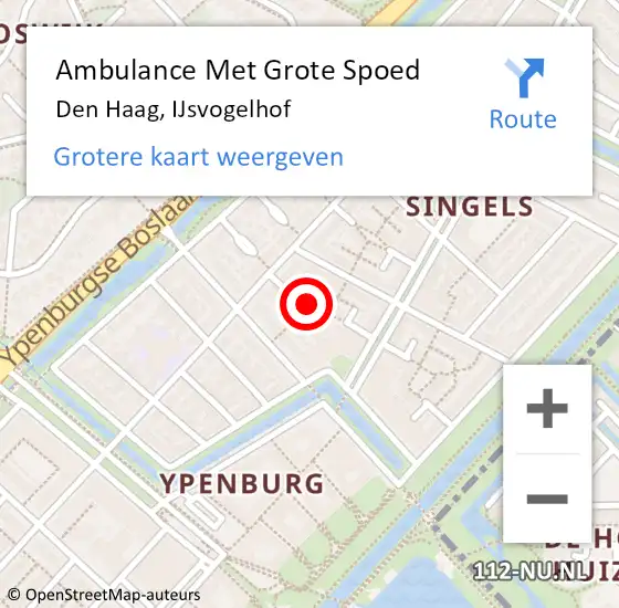 Locatie op kaart van de 112 melding: Ambulance Met Grote Spoed Naar Den Haag, IJsvogelhof op 29 mei 2020 23:11