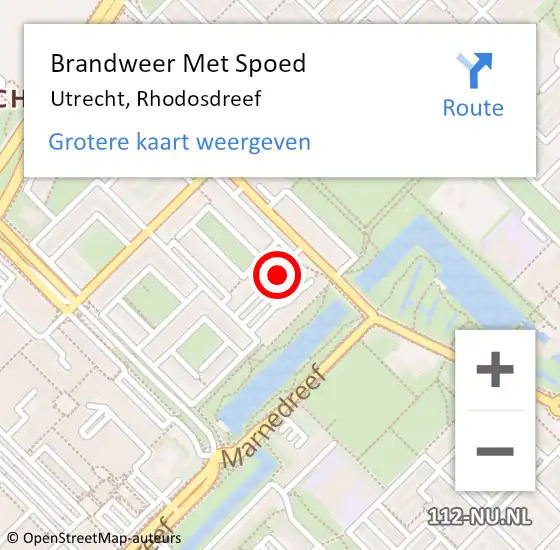 Locatie op kaart van de 112 melding: Brandweer Met Spoed Naar Utrecht, Rhodosdreef op 30 mei 2020 01:40