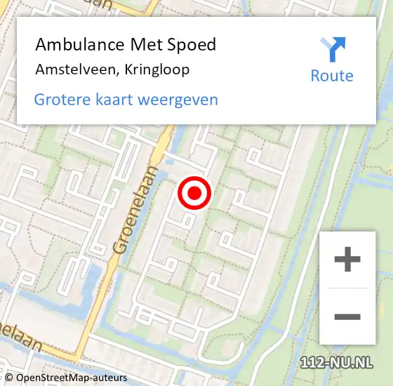 Locatie op kaart van de 112 melding: Ambulance Met Spoed Naar Amstelveen, Kringloop op 30 mei 2020 11:14