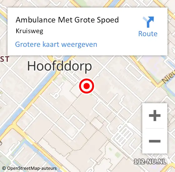 Locatie op kaart van de 112 melding: Ambulance Met Grote Spoed Naar Kruisweg op 30 mei 2020 11:34