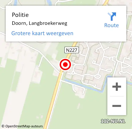 Locatie op kaart van de 112 melding: Politie Doorn, Langbroekerweg op 30 mei 2020 14:07