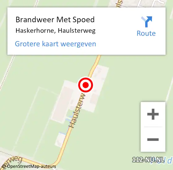 Locatie op kaart van de 112 melding: Brandweer Met Spoed Naar Haskerhorne, Haulsterweg op 30 mei 2020 14:42