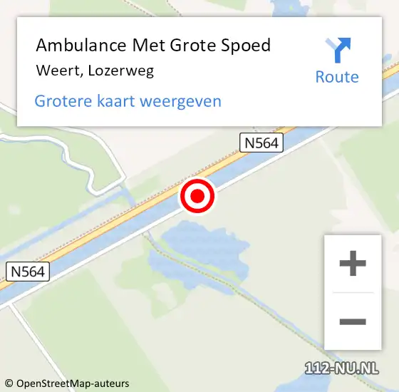 Locatie op kaart van de 112 melding: Ambulance Met Grote Spoed Naar Weert, Lozerweg op 30 mei 2020 17:27