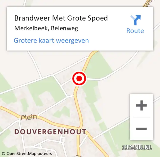 Locatie op kaart van de 112 melding: Brandweer Met Grote Spoed Naar Merkelbeek, Belenweg op 30 mei 2020 22:15
