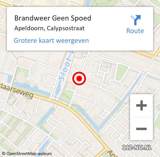 Locatie op kaart van de 112 melding: Brandweer Geen Spoed Naar Apeldoorn, Calypsostraat op 30 mei 2020 22:20