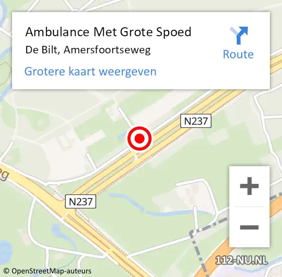 Locatie op kaart van de 112 melding: Ambulance Met Grote Spoed Naar De Bilt, Amersfoortseweg op 30 mei 2020 22:48