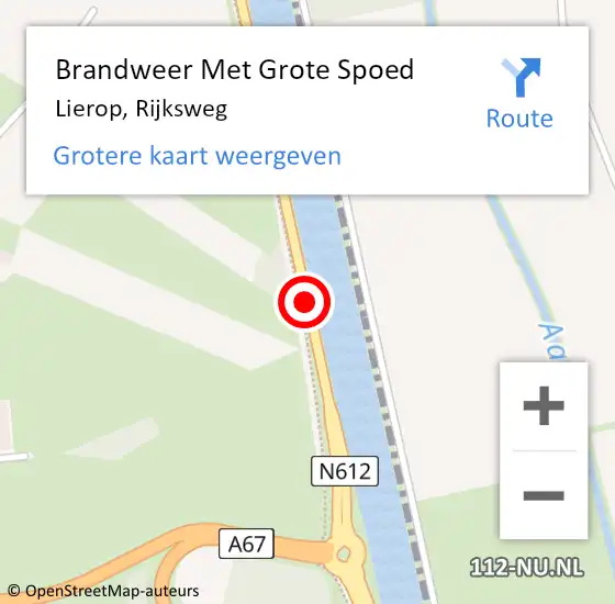 Locatie op kaart van de 112 melding: Brandweer Met Grote Spoed Naar Lierop, Rijksweg op 30 mei 2020 23:43
