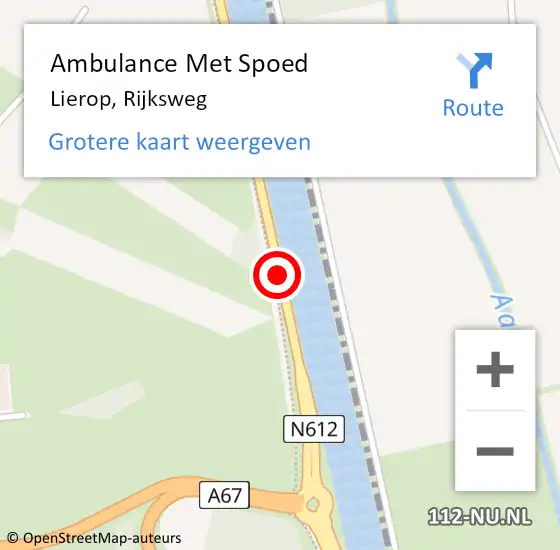 Locatie op kaart van de 112 melding: Ambulance Met Spoed Naar Lierop, Rijksweg op 30 mei 2020 23:44
