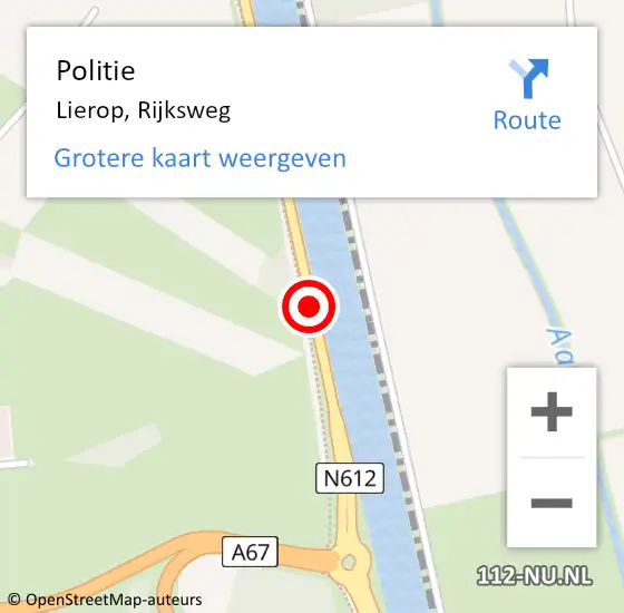 Locatie op kaart van de 112 melding: Politie Lierop, Rijksweg op 30 mei 2020 23:49
