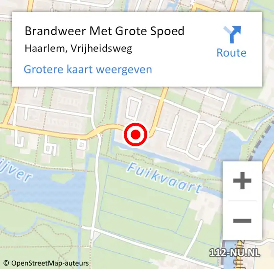 Locatie op kaart van de 112 melding: Brandweer Met Grote Spoed Naar Haarlem, Vrijheidsweg op 31 mei 2020 01:20