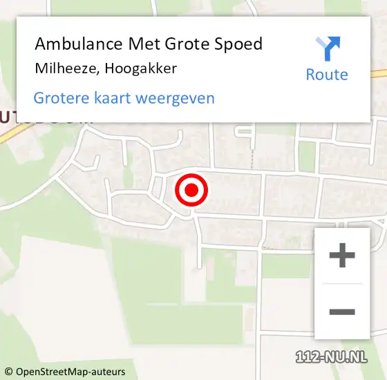 Locatie op kaart van de 112 melding: Ambulance Met Grote Spoed Naar Milheeze, Hoogakker op 31 mei 2020 09:10