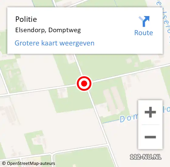 Locatie op kaart van de 112 melding: Politie Elsendorp, Domptweg op 31 mei 2020 11:44
