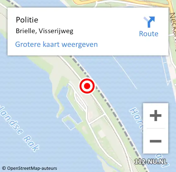 Locatie op kaart van de 112 melding: Politie Brielle, Visserijweg op 31 mei 2020 12:13
