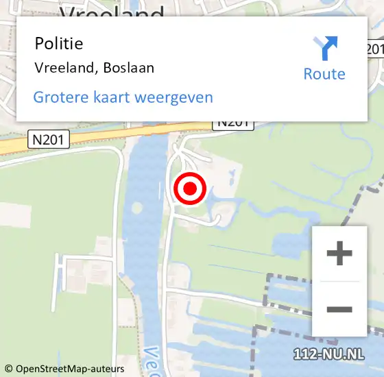 Locatie op kaart van de 112 melding: Politie Vreeland, Boslaan op 31 mei 2020 13:31